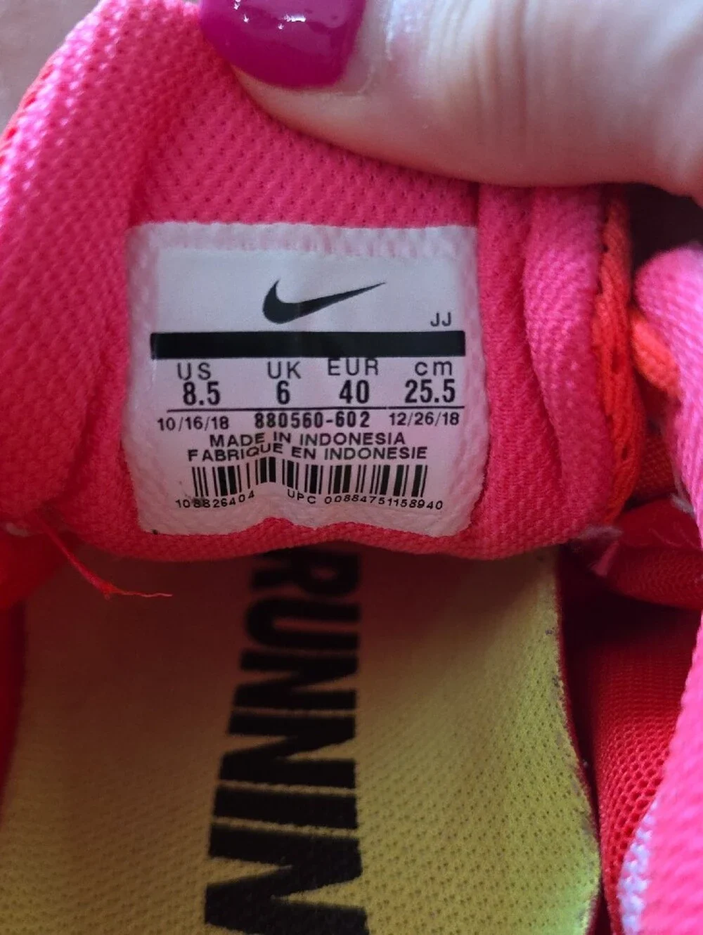 Nike Women's Coral-Pink Running Sneakers with Navy Swoosh